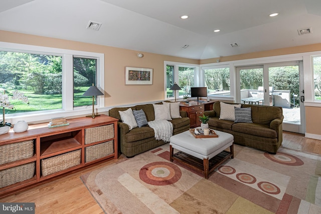 74 Wilson Rd, Princeton, NJ 08540 - living area with a wealth of natural light, lofted ceiling, light wood-style flooring, and visible vents
