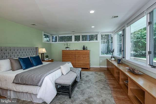 74 Wilson Rd, Princeton, NJ 08540 - bedroom featuring baseboards, recessed lighting, wood finished floors, and visible vents