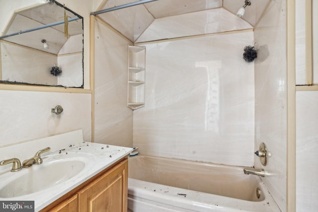 bathroom featuring vanity and bathtub / shower combination