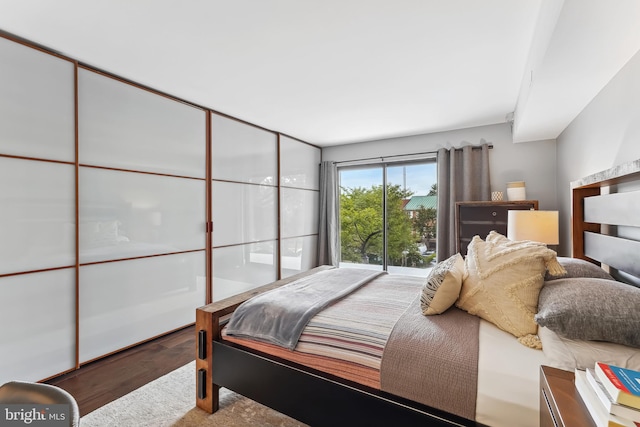 bedroom featuring wood-type flooring