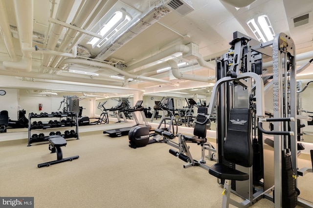 view of workout area