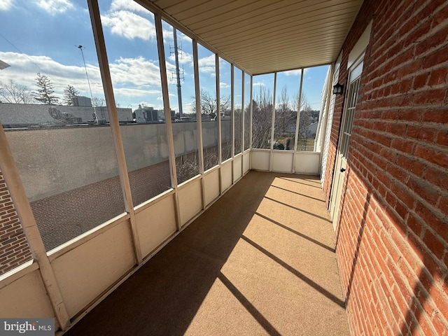 view of unfurnished sunroom