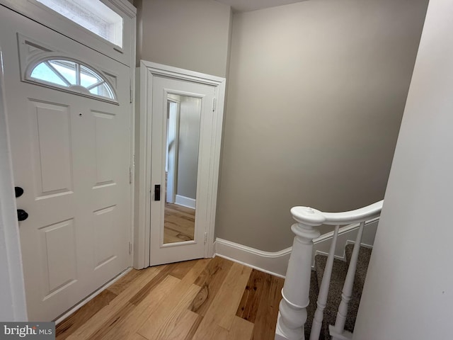 foyer featuring light hardwood / wood-style flooring