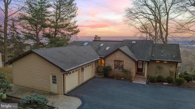 view of front of home with a garage