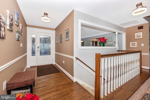 foyer featuring hardwood / wood-style floors