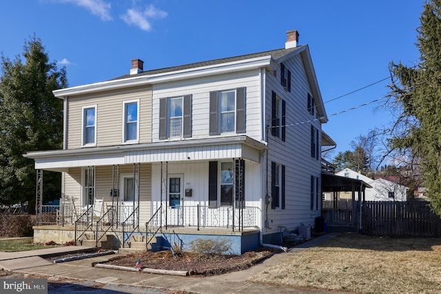 view of front facade featuring a porch