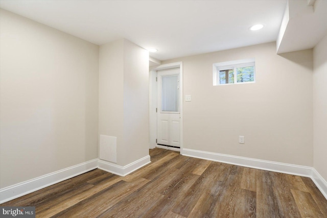 interior space featuring dark hardwood / wood-style floors