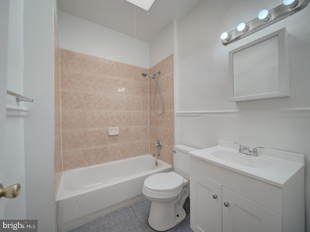 full bathroom featuring vanity, toilet, and shower / bathtub combination