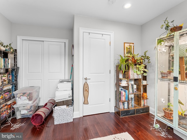 interior space featuring dark hardwood / wood-style floors