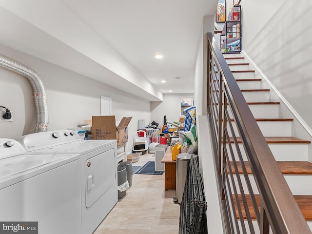 washroom featuring independent washer and dryer