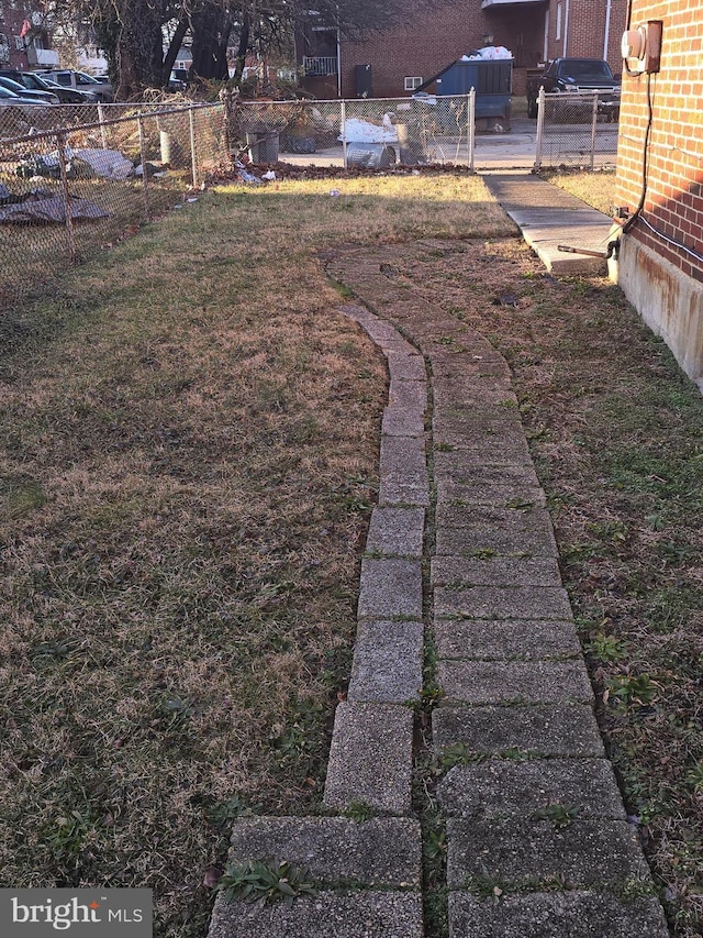 view of yard with fence