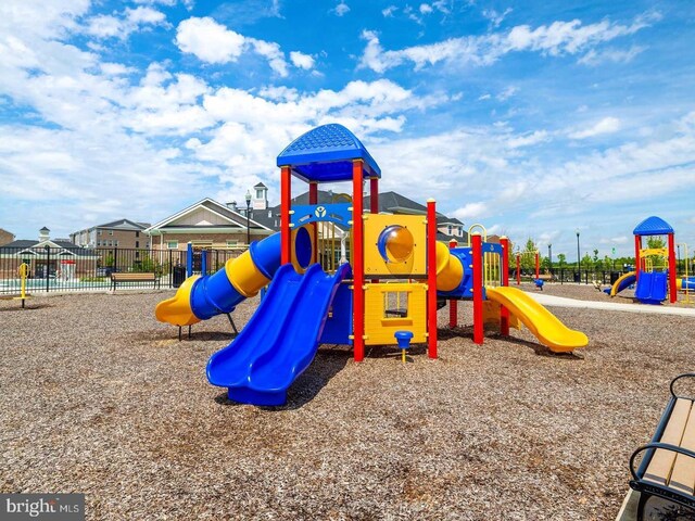 community play area featuring fence