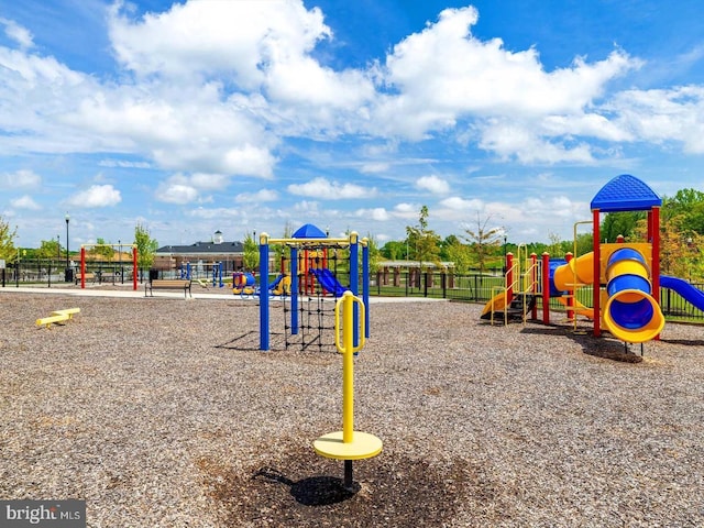 communal playground with fence