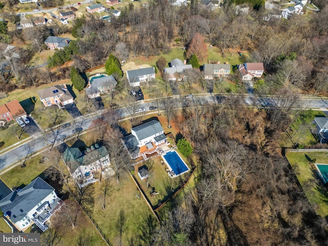 bird's eye view featuring a residential view