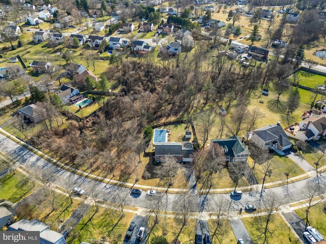 aerial view with a residential view