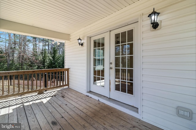 deck featuring french doors