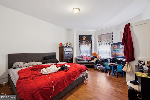 bedroom featuring wood-type flooring