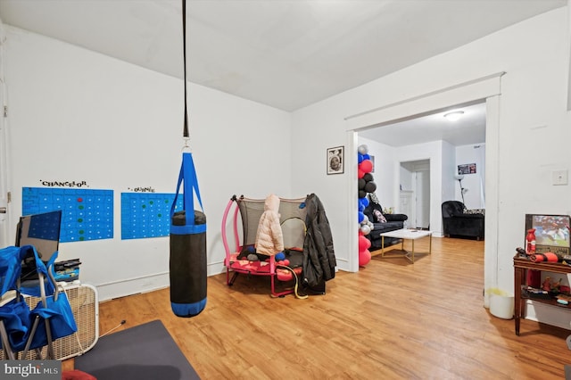 miscellaneous room featuring hardwood / wood-style floors