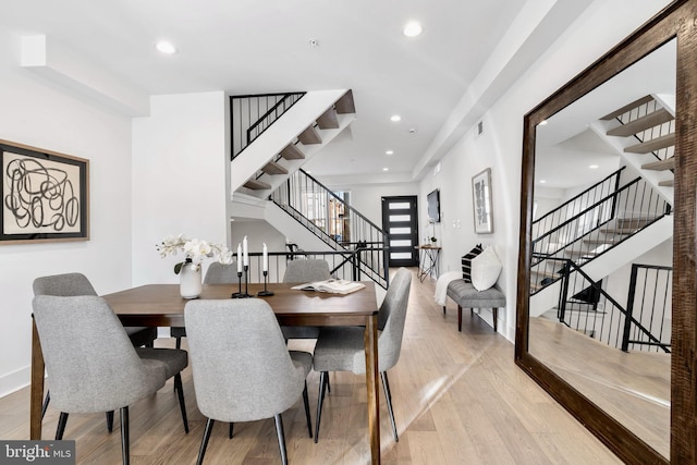 dining area featuring light hardwood / wood-style flooring