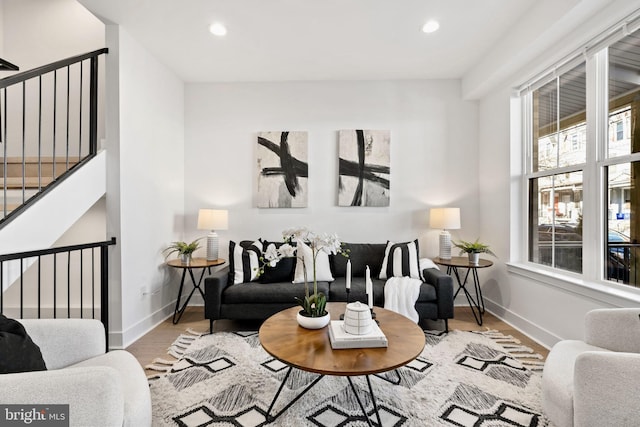 living room featuring hardwood / wood-style flooring