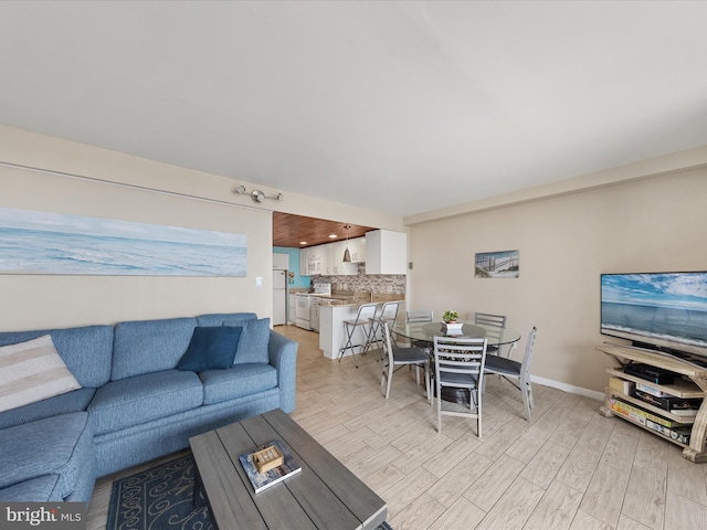 living room featuring light hardwood / wood-style floors