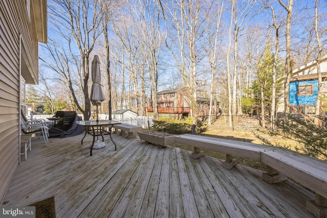 wooden deck with fence