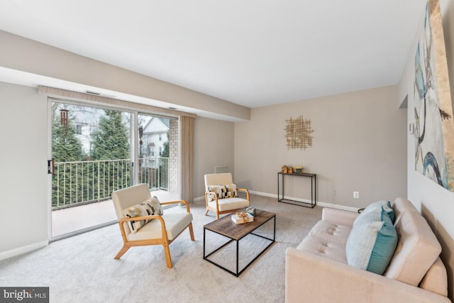 view of carpeted living room