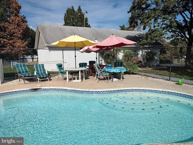 view of pool with a patio area