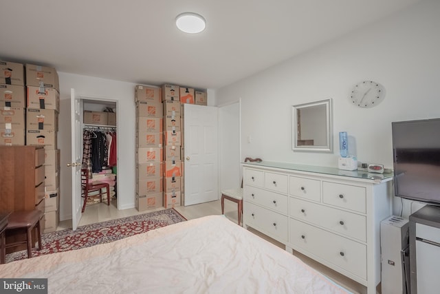 bedroom with a spacious closet