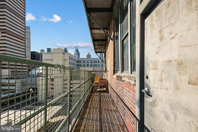 balcony with a city view