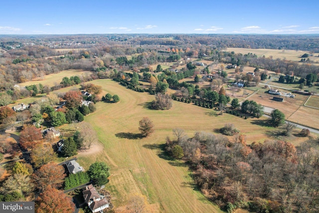 bird's eye view with a rural view