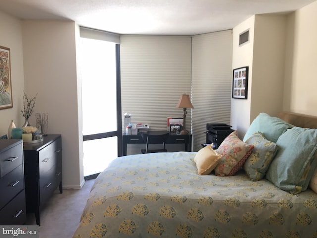 carpeted bedroom with multiple windows