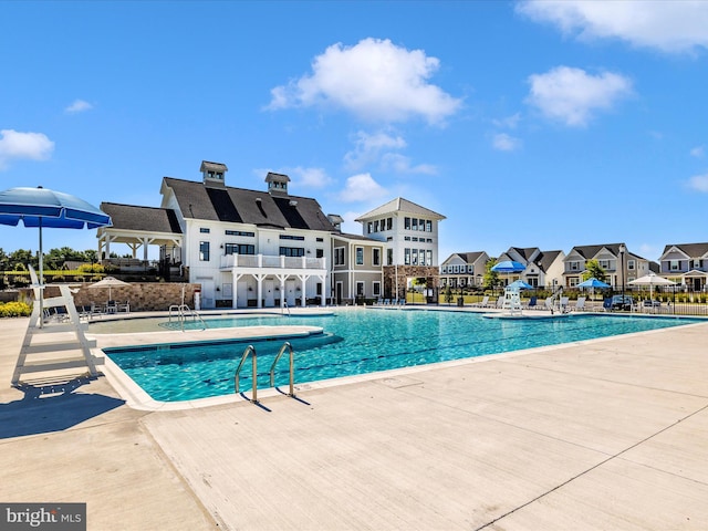 view of pool featuring a patio area