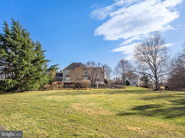 view of yard featuring fence