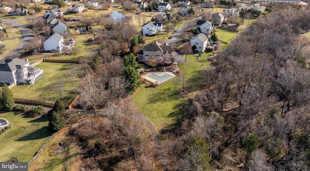 aerial view featuring a residential view