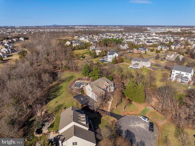 bird's eye view with a residential view