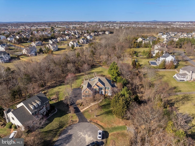 drone / aerial view featuring a residential view