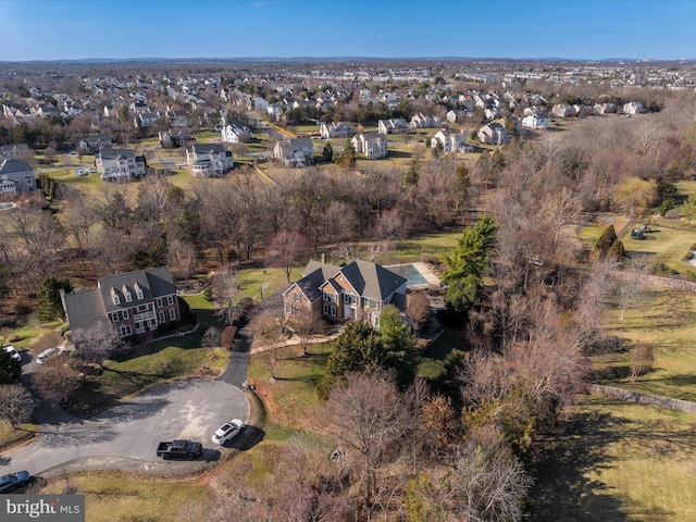 aerial view with a residential view