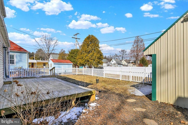 view of yard featuring a deck