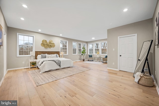 bedroom featuring light hardwood / wood-style floors