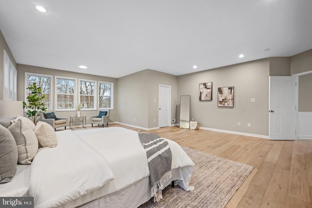 bedroom featuring light hardwood / wood-style floors