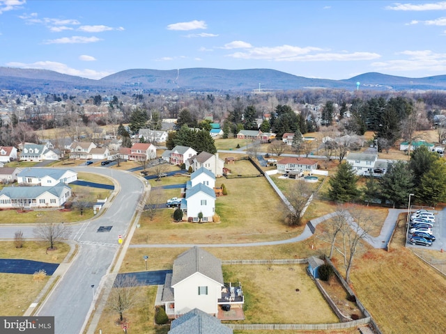 bird's eye view featuring a mountain view