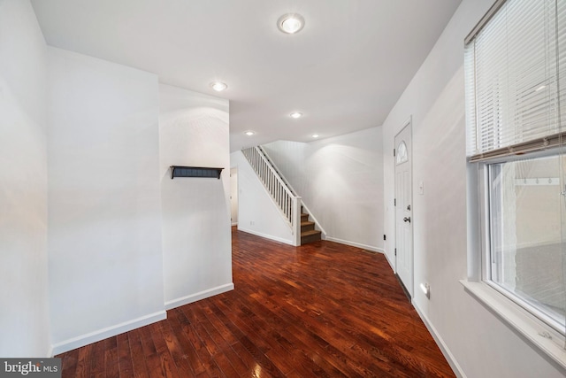 interior space featuring dark hardwood / wood-style flooring