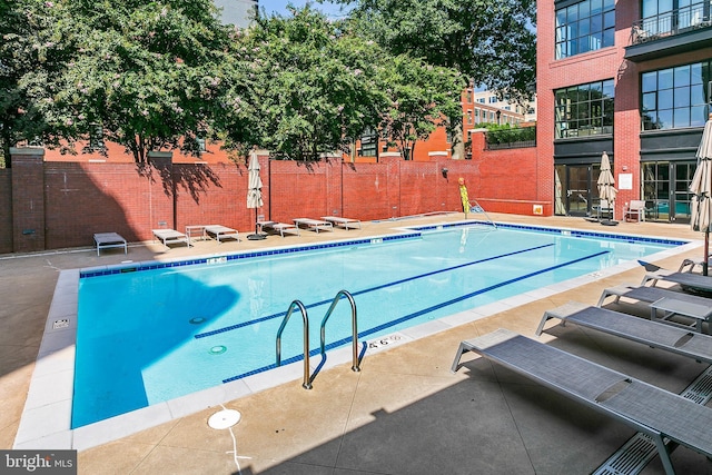 view of pool with a patio