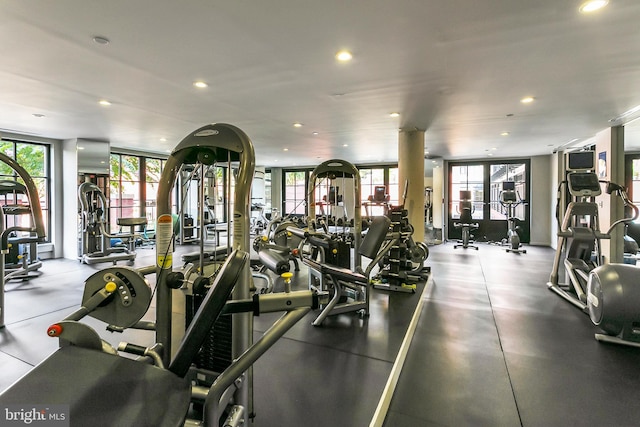 workout area with plenty of natural light