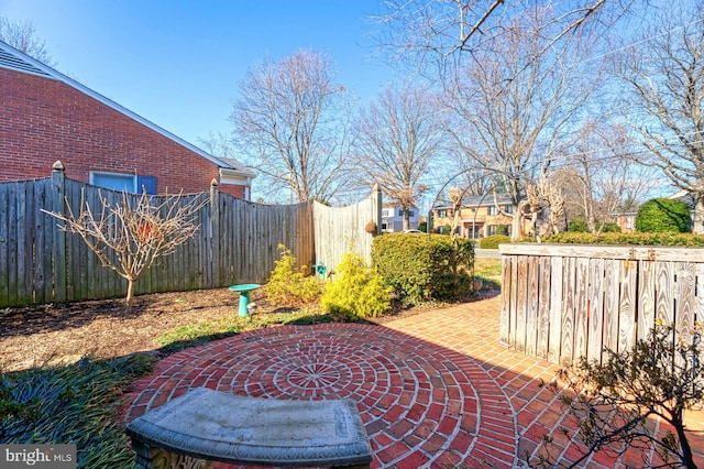 view of patio featuring a fenced backyard