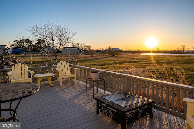 view of deck at dusk