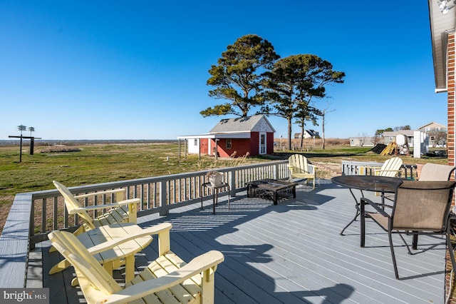 deck with a lawn