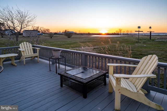 view of deck at dusk