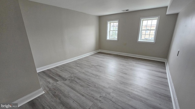 empty room featuring wood-type flooring